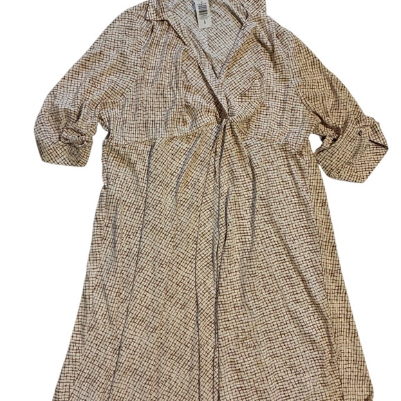 Torrid Cream Plaid Long Sleeve Dress - Picture 2 of 5